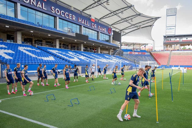 260617 Eric Smith of the Swedish national football team at a training session during day 7 of the FIFA World Cup, WM, Weltmeisterschaft, Fussball 2026 on June 17, 2026 in Dallas. Photo: Petter Arvidson BILDBYRAN kod PA PA1238 fotboll football soccer fotball vm fotbolls-vm fotball-vm fotbolls-vm 2026 fifa world cup 2026 träning practice training sverige sweden sverige a day 7 bbeng