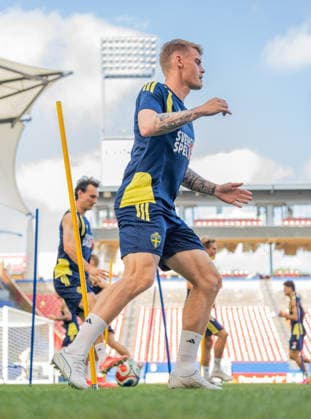 260617 Eric Smith of the Swedish national football team at a training session during day 7 of the FIFA World Cup, WM, Weltmeisterschaft, Fussball 2026 on June 17, 2026 in Dallas. Photo: Petter Arvidson BILDBYRAN kod PA PA1238 fotboll football soccer fotball vm fotbolls-vm fotball-vm fotbolls-vm 2026 fifa world cup 2026 träning practice training sverige sweden sverige a day 7 bbeng