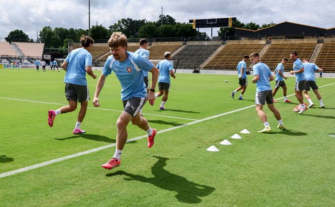 FIFA World Cup, WM, Weltmeisterschaft, Fussball 2026 - Czechia training session Czechia s national soccer players attend a training session in Kennesaw, Georgia, USA, 17 June 2026. Czechia will face South Africa on 18 June in a FIFA World Cup 2026 group A match. KENNESAW United States  Copyright: xRONALDxWITTEKx
