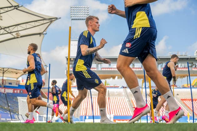 260617 Eric Smith of the Swedish national football team at a training session during day 7 of the FIFA World Cup, WM, Weltmeisterschaft, Fussball 2026 on June 17, 2026 in Dallas. Photo: Petter Arvidson BILDBYRAN kod PA PA1238 fotboll football soccer fotball vm fotbolls-vm fotball-vm fotbolls-vm 2026 fifa world cup 2026 träning practice training sverige sweden sverige a day 7 bbeng