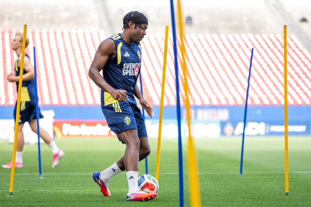 260617 Anthony Elanga of the Swedish national football team at a training session during day 7 of the FIFA World Cup, WM, Weltmeisterschaft, Fussball 2026 on June 17, 2026 in Dallas. Photo: Petter Arvidson BILDBYRAN kod PA PA1238 fotboll football soccer fotball vm fotbolls-vm fotball-vm fotbolls-vm 2026 fifa world cup 2026 träning practice training sverige sweden sverige a day 7 bbeng