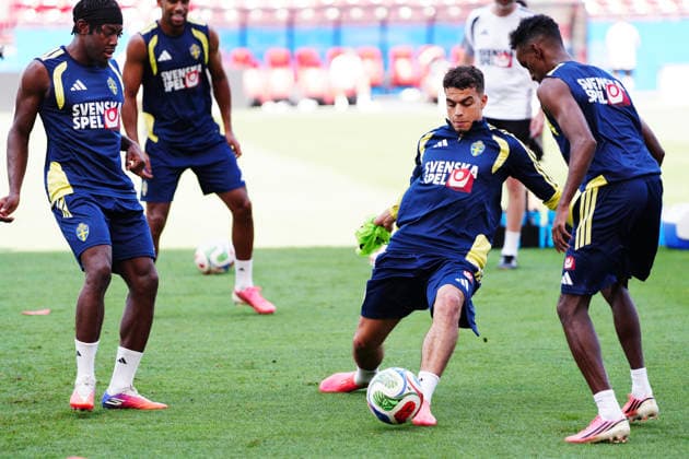 DALLAS, USA 20260617 Sweden s Anthony Elanga during the men s national team, Nationalteam training on Wednesday at FC Dallas Stadium, ahead of the group stage match against the Netherlands in the World Cup.