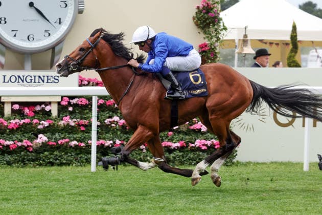 17.06.2026, Ascot, Windsor, GBR - Ombudsman with William Buick up wins the Prince Of Wales s Stakes. Ascot racecourse. (Pferd, Jockey, Ombudsman, Buick, Sieg, Ziel, Zielankunft) 260617D568ROYAL_ASCOT.JPG