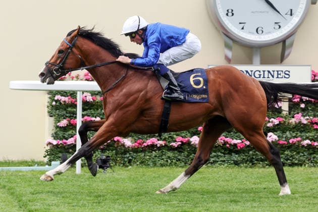 17.06.2026, Ascot, Windsor, GBR - Ombudsman with William Buick up wins the Prince Of Wales s Stakes. Ascot racecourse. (Pferd, Jockey, Ombudsman, Buick, Sieg, Ziel, Zielankunft) 260617D570ROYAL_ASCOT.JPG