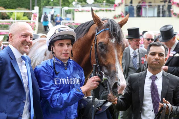 17.06.2026, Ascot, Windsor, GBR - Ombudsman with William Buick after winning the Prince Of Wales s Stakes. Ascot racecourse. (Pferd, Jockey, Ombudsman, Buick, Sieg) 260617D579ROYAL_ASCOT.JPG