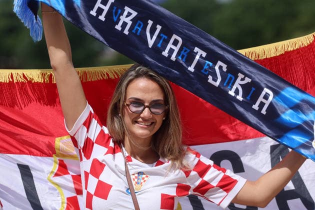 England v Croatia: Group L - FIFA World Cup, WM, Weltmeisterschaft, Fussball 2026 Croatian fans are seen in front of Dallas stadium ahead of the FIFA World Cup 2026 Group L match between England and Croatia at Dallas Stadium on June 17, 2026 in Dallas, Texas.  SanjinxStrukic PIXSELL