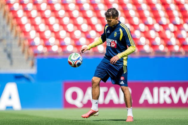 260617 Yasin Ayari of the Swedish national football team at a training session during day 7 of the FIFA World Cup, WM, Weltmeisterschaft, Fussball 2026 on June 17, 2026 in Dallas. Photo: Petter Arvidson BILDBYRAN kod PA PA1238 fotboll football soccer fotball vm fotbolls-vm fotball-vm fotbolls-vm 2026 fifa world cup 2026 träning practice training sverige sweden sverige a day 7 bbeng