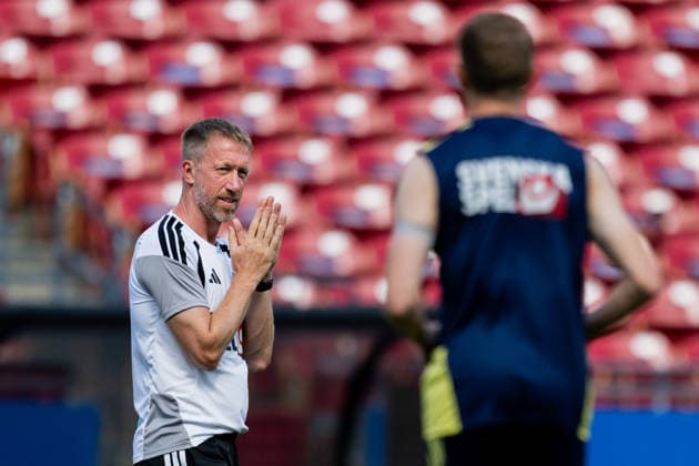 260617 Head coach Graham Potter of the Swedish national football team at a training session during day 7 of the FIFA World Cup, WM, Weltmeisterschaft, Fussball 2026 on June 17, 2026 in Dallas. Photo: Petter Arvidson BILDBYRAN kod PA PA1238 fotboll football soccer fotball vm fotbolls-vm fotball-vm fotbolls-vm 2026 fifa world cup 2026 träning practice training sverige sweden sverige a day 7 bbeng