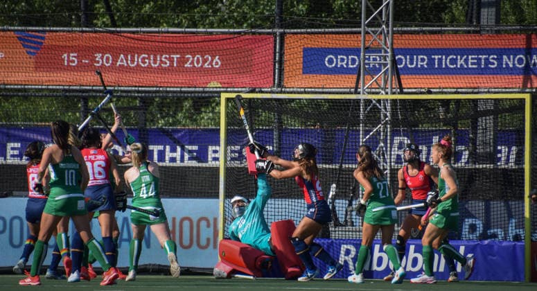 Spain defending during the FIH Pro League game between Spain and Ireland at HC Rotterdam stadion, Netherlands.  Copyright: xArnexvanxderxBenx xSPPx Sportspressphoto_SPR168533