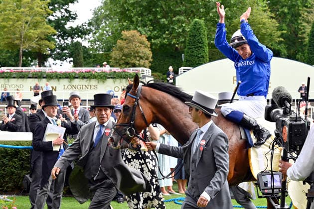 17.06.2026, Ascot, Windsor, GBR - Ombudsman with William Buick up after winning the Prince Of Wales s Stakes. Ascot racecourse. (Pferd, Jockey, Ombudsman, Buick, Sieg) 260617C909ROYAL_ASCOT.JPG