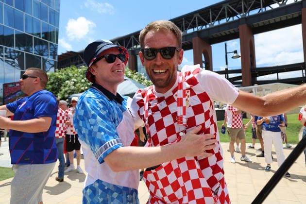 England v Croatia: Group L - FIFA World Cup, WM, Weltmeisterschaft, Fussball 2026 Croatian and England fans are seen in front of Dallas stadium ahead of the FIFA World Cup 2026 Group L match between England and Croatia at Dallas Stadium on June 17, 2026 in Dallas, Texas.  SanjinxStrukic PIXSELL