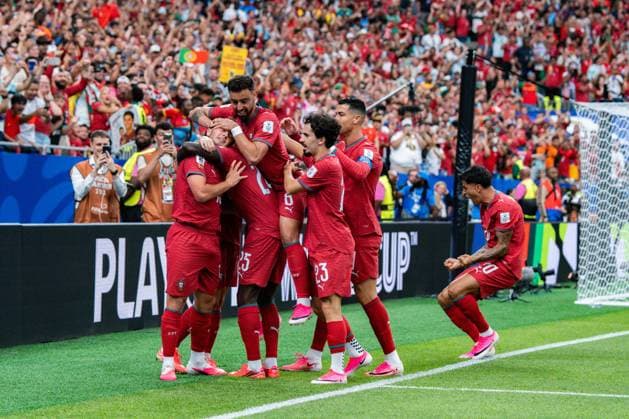 FIFA Fussball Weltmeisterschaft 2026, Gruppe K, Spiel 1, Portugal vs. DR Kongo, 17.06.2026 im NRG Stadium in Houton, Texas Tor zum 1:0 durch Joao Neves mit Cristiano Ronaldo