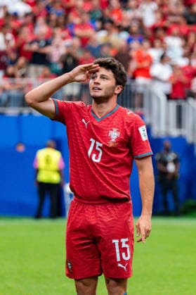 FIFA Fussball Weltmeisterschaft 2026, Gruppe K, Spiel 1, Portugal vs. DR Kongo, 17.06.2026 im NRG Stadium in Houton, Texas Tor zum 1:0 durch Joao Neves Jubel