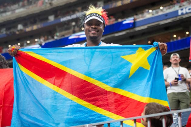 June 17, 2026: A DR Congo fan prior to a FIFA World Cup, WM, Weltmeisterschaft, Fussball Group K match between Portugal and DR Congo in Houston, TX. .. CSM FIFA World Cup 2026: Portugal Vs DR Congo JUN 17  - ZUMAc04_ 20260617_faf_c04_006 Copyright: xTraskxSmithx