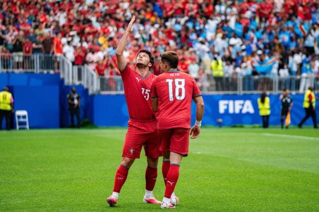 FIFA Fussball Weltmeisterschaft 2026, Gruppe K, Spiel 1, Portugal vs. DR Kongo, 17.06.2026 im NRG Stadium in Houton, Texas Tor zum 1:0 durch Joao Neves Jubel