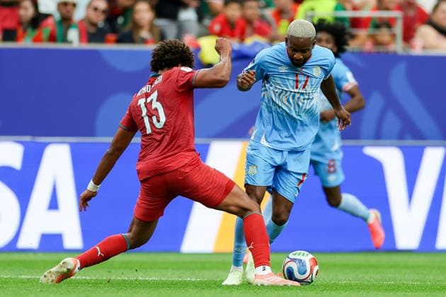 Renato Veiga (Portugal) und Cedric Bakambu (Congo DR) battle for the ball during the FIFA World Cup, WM, Weltmeisterschaft, Fussball 2026 Group K match between Portugal and Congo DR at Houston Stadium on June 17, 2026 in Houston, United States. (Photo by Torbjorn Tande DeFodi Images) -