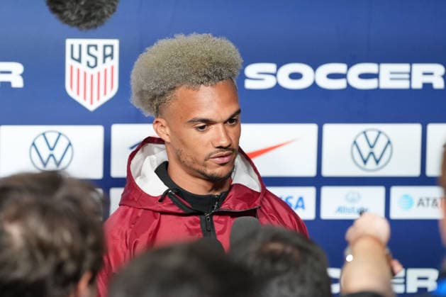 US defender Antonee Robinson takes part in a press conference, PK, Pressekonferenz in Seattle, United States, 17 June 2026. USA will face Australia in their 2026 World Cup Group D soccer match on 19 June. USA s presser !ACHTUNG: NUR REDAKTIONELLE NUTZUNG!  Copyright: xOmarxAlonsox GRAF279 20260617-55020625985_1