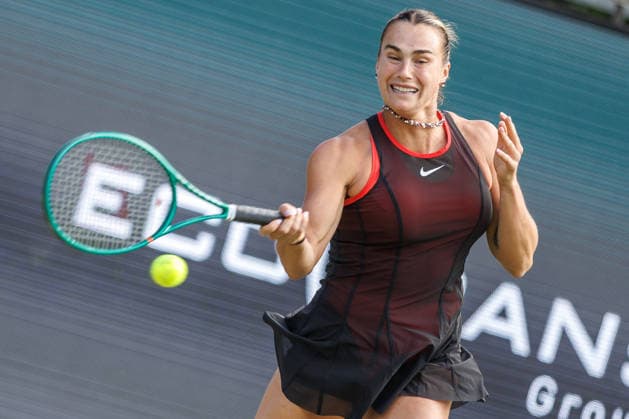 Berlin, 15.06.26, Tennis: VANDA Pharmaceuticals BERLIN TENNIS OPEN 2026 im Steffi-Graf-Stadion. Damen, Einzel. A. Sabalenka vs E. Alexandrova. A. Sabalenka retourniert einen Ball. VANDA Pharmaceuticals BERLIN TENNIS OPEN 2026