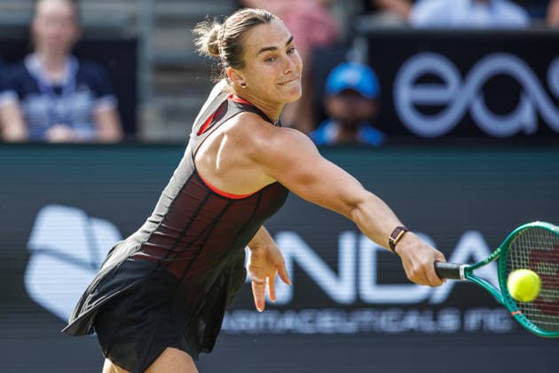 Berlin, 15.06.26, Tennis: VANDA Pharmaceuticals BERLIN TENNIS OPEN 2026 im Steffi-Graf-Stadion. Damen, Einzel. A. Sabalenka vs E. Alexandrova. A. Sabalenka retourniert einen Ball. VANDA Pharmaceuticals BERLIN TENNIS OPEN 2026