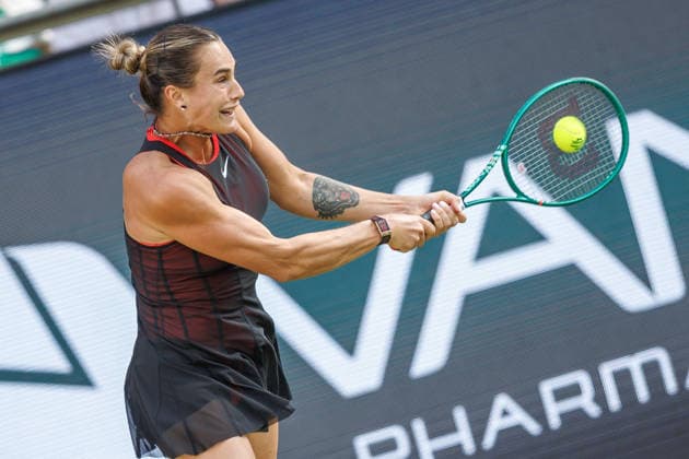 Berlin, 15.06.26, Tennis: VANDA Pharmaceuticals BERLIN TENNIS OPEN 2026 im Steffi-Graf-Stadion. Damen, Einzel. A. Sabalenka vs E. Alexandrova. A. Sabalenka retourniert einen Ball. VANDA Pharmaceuticals BERLIN TENNIS OPEN 2026