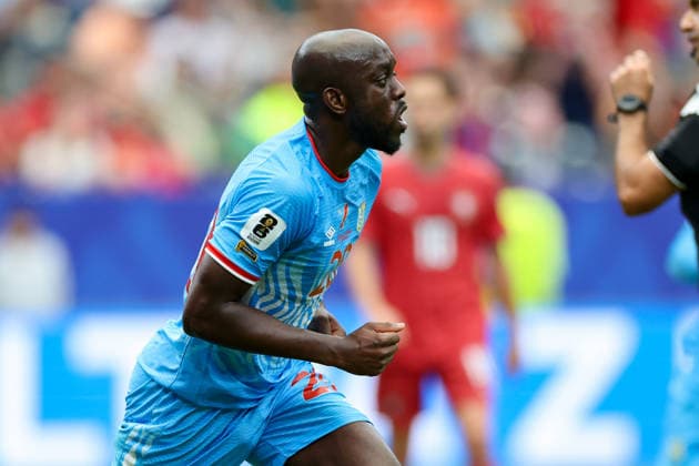 Yoane Wissa (Congo DR) celebrates after scoring his team s first goal during the FIFA World Cup, WM, Weltmeisterschaft, Fussball 2026 Group K match between Portugal and Congo DR at Houston Stadium on June 17, 2026 in Houston, United States. (Photo by Torbjorn Tande DeFodi Images) -