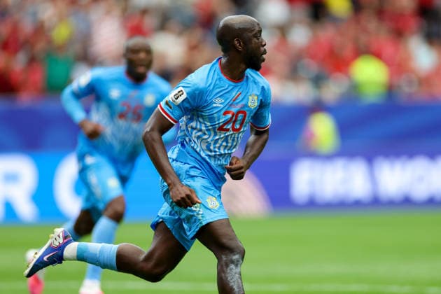 Yoane Wissa (Congo DR) celebrates after scoring his team s first goal during the FIFA World Cup, WM, Weltmeisterschaft, Fussball 2026 Group K match between Portugal and Congo DR at Houston Stadium on June 17, 2026 in Houston, United States. (Photo by Torbjorn Tande DeFodi Images) -