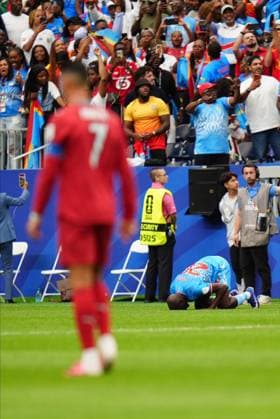 Portugal v DR Congo - FIFA World Cup, WM, Weltmeisterschaft, Fussball 2026 - Group K HOUSTON, USA - JUNE 17: Yoane Wissa (20) of DR Congo celebrates after scoring a goal during the 2026 FIFA World Cup First Stage Group K match between Portugal and DR Congo at NRG Stadium (Houston Stadium) in Houston, Texas, United States on June 17, 2026. Hakan Akgun Anadolu Texas United States. Editorial use only. Please get in touch for any other usage.  Copyright: x2026xAnadoluxHakanxAkgunx