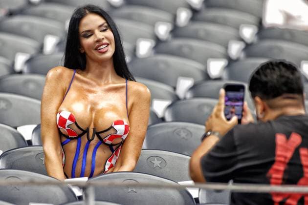 DALLAS, 17-06-2026, Dallas AT&T Stadium, World Cup 2026 Match between England and Croatia. Picture shows Croatian fan in bikini outfit England - Croatia (World Cup 2026)  x204426851x Copyright: