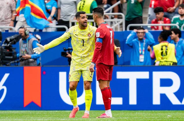 FIFA Fussball Weltmeisterschaft 2026, Gruppe K, Spiel 1, Portugal vs. DR Kongo, 17.06.2026 im NRG Stadium in Houton, Texas Tor zum 1:1 durch Yoane Wissa, Diogo Costa Cristiano Ronaldo