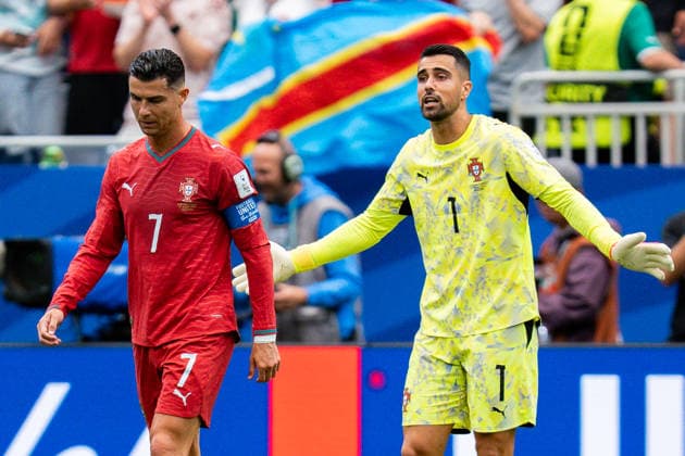 FIFA Fussball Weltmeisterschaft 2026, Gruppe K, Spiel 1, Portugal vs. DR Kongo, 17.06.2026 im NRG Stadium in Houton, Texas Tor zum 1:1 durch Yoane Wissa, Diogo Costa Cristiano Ronaldo