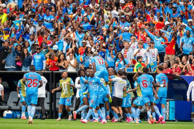 June 17, 2026: DR Congo celebrates a goal by DR Congo forward Yoane Wissa (20) during a FIFA World Cup, WM, Weltmeisterschaft, Fussball Group K match between Portugal and DR Congo in Houston, TX. .. CSM USA - ZUMAc04_ 20260617_faf_c04_024 Copyright: xTraskxSmithx