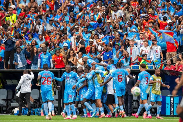 June 17, 2026: DR Congo celebrates a goal by DR Congo forward Yoane Wissa (20) during a FIFA World Cup, WM, Weltmeisterschaft, Fussball Group K match between Portugal and DR Congo in Houston, TX. .. CSM FIFA World Cup 2026: Portugal Vs DR Congo JUN 17  - ZUMAc04_ 20260617_faf_c04_026 Copyright: xTraskxSmithx