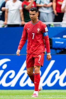 FIFA Fussball Weltmeisterschaft 2026, Gruppe K, Spiel 1, Portugal vs. DR Kongo, 17.06.2026 im NRG Stadium in Houton, Texas Tor zum 1:1 durch Yoane Wissa, Diogo Costa Cristiano Ronaldo enttäuscht sauer unzufrieden unglücklich