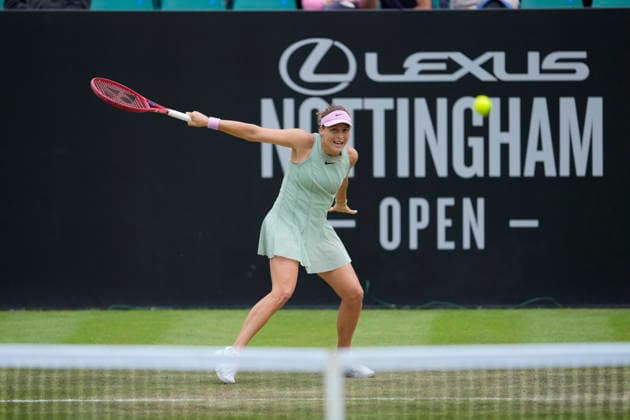 Lexus Nottingham Open - Day Three Tatjana Maria of Germany competes during the Round of 16 singles match at the 2026 Lexus Nottingham Open Women s tennis tournament at the Nottingham Tennis Centre in Nottingham, England, on June 17, 2026. London Great Britain United Kingdom  Copyright: xOwenxHammondx originalFilename:hammond-2026lexu260617_npXb6.jpg