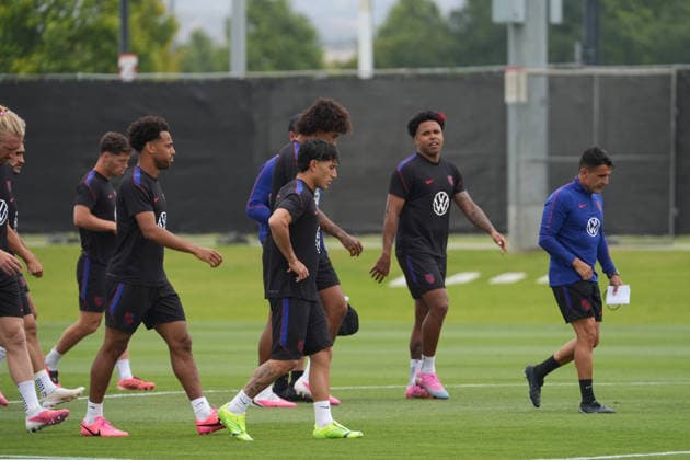 United States players are seen during a training session in Seattle, USA, 17 June 2026. USA will face Australia on a FIFA World Cup, WM, Weltmeisterschaft, Fussball 2026 soccer match on 19 June 2026 . United States training session !ACHTUNG: NUR REDAKTIONELLE NUTZUNG!  Copyright: xOmarxAlonsox GRAF363 20260617-55020626607_1