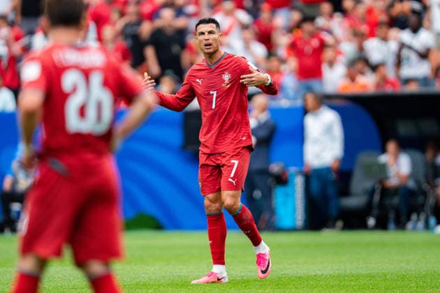FIFA Fussball Weltmeisterschaft 2026, Gruppe K, Spiel 1, Portugal vs. DR Kongo, 17.06.2026 im NRG Stadium in Houton, Texas Cristiano Ronaldo unzufrieden unglücklich genervt sauer