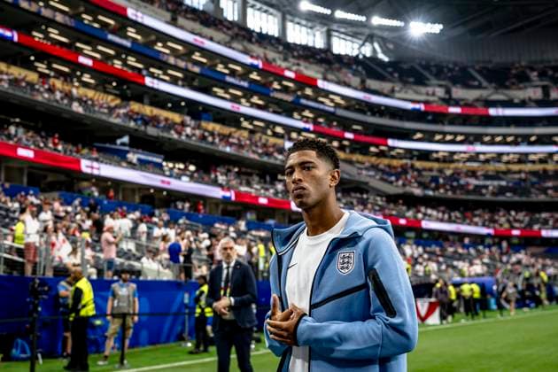 DALLAS - Jude Bellingham of England during the 2026 World Cup at AT&T Stadium on June 17, 2026, in Dallas, United States. (Photo by Stefan Koops EYE4IMAGES DeFodi Images) -