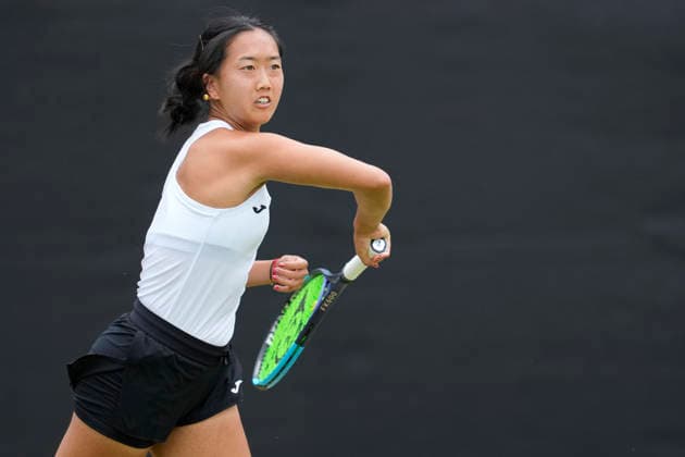 Lexus Nottingham Open - Day Three Ann Li of the United States competes during the Round of 16 doubles match at the 2026 Lexus Nottingham Open Women s tennis tournament at the Nottingham Tennis Centre in Nottingham, England, on June 17, 2026. London Great Britain United Kingdom  Copyright: xOwenxHammondx originalFilename:hammond-2026lexu260617_npPFL.jpg