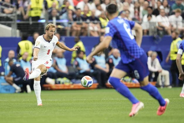 DALLAS, USA 20260617 Englands Harry Kane under gruppspelsmatchen mellan England och Kroatien, grupp L, i fotbolls-VM pa FC Dallas Stadium.