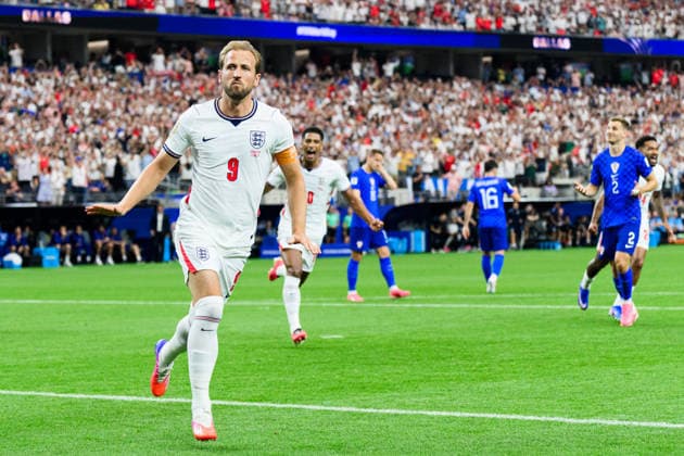 260617 Harry Kane of England celebrates scoring 1-0 on a penalty kick during the FIFA World Cup, WM, Weltmeisterschaft, Fussball 2026 football match between England and Croatia on June 17, 2026 in Dallas. Photo: Joel Marklund BILDBYRAN kod JM JM0826 bbeng fotboll football soccer fotball vm fotbolls-vm fotball-vm fotbolls-vm 2026 fifa world cup 2026 england kroatien croatia jubel