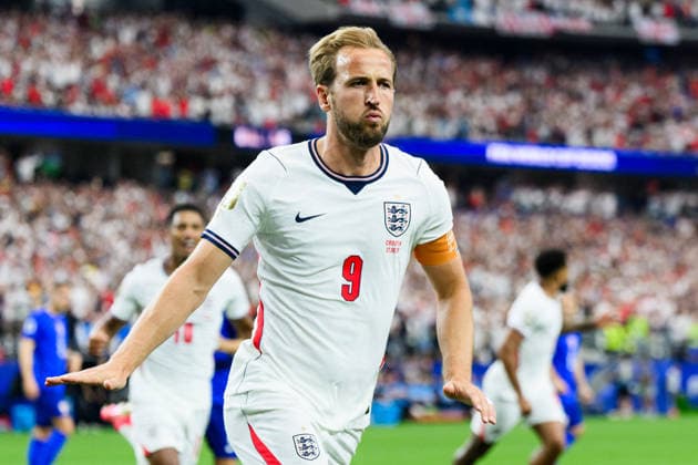 260617 Harry Kane of England celebrates scoring 1-0 on a penalty kick during the FIFA World Cup, WM, Weltmeisterschaft, Fussball 2026 football match between England and Croatia on June 17, 2026 in Dallas. Photo: Joel Marklund BILDBYRAN kod JM JM0826 bbeng fotboll football soccer fotball vm fotbolls-vm fotball-vm fotbolls-vm 2026 fifa world cup 2026 england kroatien croatia jubel