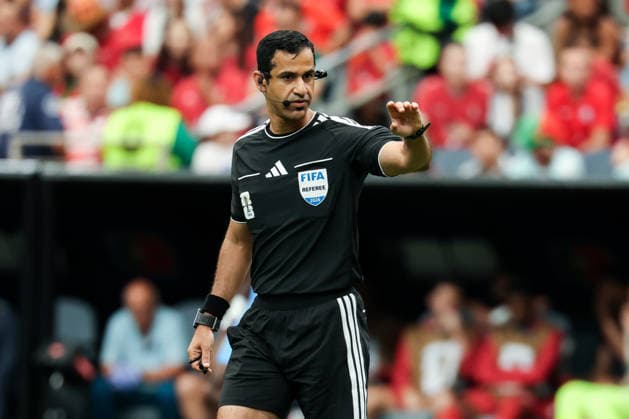 The Referee Abdulrahman Ibrahim Al Jassim gestures during a FIFA Men’s World Cup 2026 Group Stage football match between Portugal and Congo DR at Houston Stadium, in Kansas City on June 17th 2026 (Photo by LVDIDI SPP)  Copyright: xLVDIDI SPPx Sportspressphoto_SPR168721