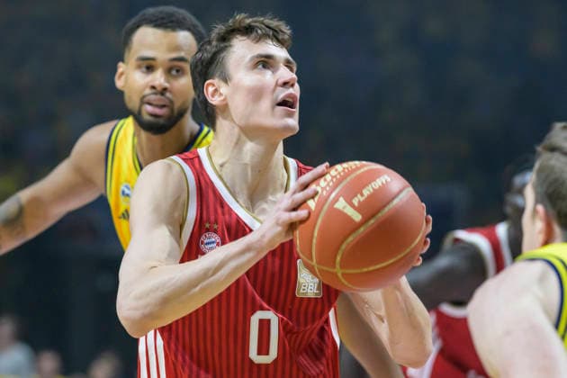 im Bild v.l.: Neno Dimitrijeviæ (FCB 0), GER, Berlin, Basketball, Alba Berlin vs FC Bayern Basketball, Albatrosse, Finalspiel 3 um die Deutsche Meisterschaft, in der Max-Schmeling-Halle, 17.06.2026,