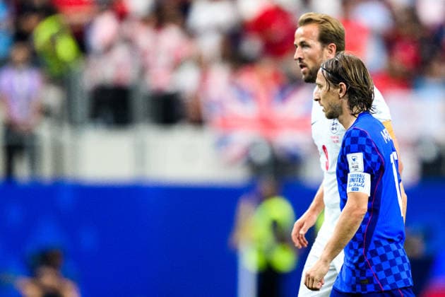 260617 Harry Kane of England and Luka Modric of Croatia during the FIFA World Cup, WM, Weltmeisterschaft, Fussball 2026 football match between England and Croatia on June 17, 2026 in Dallas. Photo: Joel Marklund BILDBYRAN kod JM JM0826 bbeng fotboll football soccer fotball vm fotbolls-vm fotball-vm fotbolls-vm 2026 fifa world cup 2026 england kroatien croatia