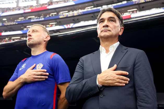 England v Croatia: Group L - FIFA World Cup, WM, Weltmeisterschaft, Fussball 2026 Coach of Croatia Ivica Olic and head coach of Croatia Zlatko Dalic during the FIFA World Cup 2026 Group L match between England and Croatia at Dallas Stadium on June 17, 2026 in Dallas, Texas.  SanjinxStrukic PIXSELL