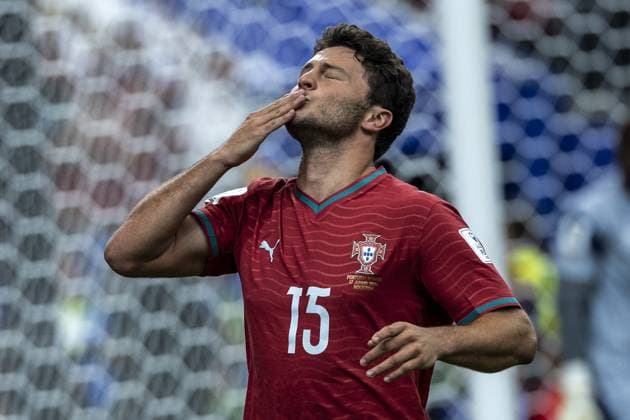 RECORD DATE NOT STATED Portugal faces DR Congo in their opening match of Group K at the 2026 World Cup. Houston, Texas (USA), 06 17 2026 - FIFA World Cup, WM, Weltmeisterschaft, Fussball 2026 Portugal Democratic Republic of Congo Football USA Player Joao Neves scores and celebrates his goal in a match between Portugal and the Democratic Republic of Congo, valid for the first round of Group K of the FIFA World Cup 2026, held at NRG Stadium in Houston, Texas, United States, on Wednesday, June 17, 2026.(Foto: Pedro Paulo Diaz Thenews2 imago images) SPO  Copyright: xPedroxPauloxDiazx