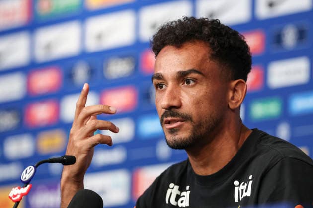 Danilo of Brazil speaks during a press conference, PK, Pressekonferenz as part of the FIFA World Cup, WM, Weltmeisterschaft, Fussball 2026 in Basking Ridge, New Jersey, USA, 17 June 2025. FIFA World Cup 2026 - Brazil press conference !ACHTUNG: NUR REDAKTIONELLE NUTZUNG!  Copyright: xSebastiaoxMoreirax GR3423 20260617-55020627537_1