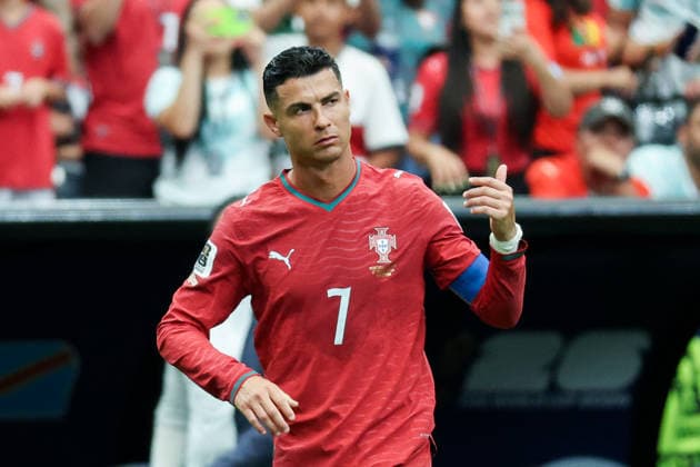 Cristiano Ronaldo of Portugal gestures during a FIFA Men’s World Cup 2026 Group Stage football match between Portugal and Congo DR at Houston Stadium, in Kansas City on June 17th 2026 (Photo by Leo Barrilari SPP)  Copyright: xLeoxBarrilari SPPx Sportspressphoto_SPR168836