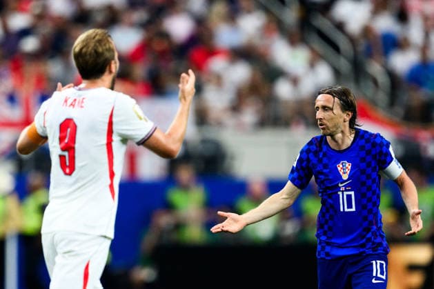 260617 Harry Kane of England and Luka Modric of Croatia during the FIFA World Cup, WM, Weltmeisterschaft, Fussball 2026 football match between England and Croatia on June 17, 2026 in Dallas. Photo: Joel Marklund BILDBYRAN kod JM JM0826 bbeng fotboll football soccer fotball vm fotbolls-vm fotball-vm fotbolls-vm 2026 fifa world cup 2026 england kroatien croatia