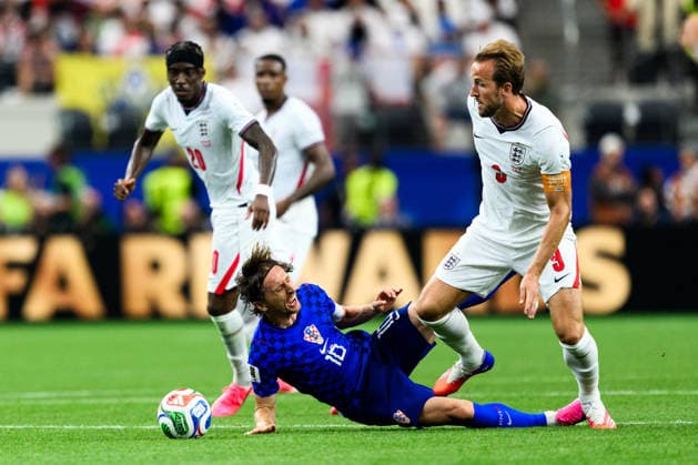 260617 Luka Modric of Croatia and Harry Kane of England during the FIFA World Cup, WM, Weltmeisterschaft, Fussball 2026 football match between England and Croatia on June 17, 2026 in Dallas. Photo: Joel Marklund BILDBYRAN kod JM JM0826 bbeng fotboll football soccer fotball vm fotbolls-vm fotball-vm fotbolls-vm 2026 fifa world cup 2026 england kroatien croatia